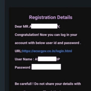 Email chứa thông tin tài khoản giả mạo