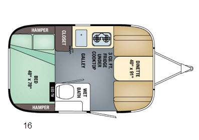 Floorplan - 2017 Airstream RV Sport 16