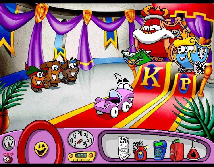 Putt-Putt tham gia trò chơi kể chuyện với nhà Vua ở thế giới thời trung cổ trong game Putt-Putt Travels Through Time