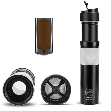 Amovee Portable French Press Thermos