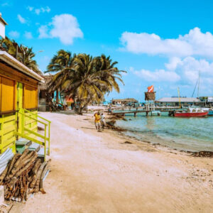Bãi biển cát trắng ở Belize