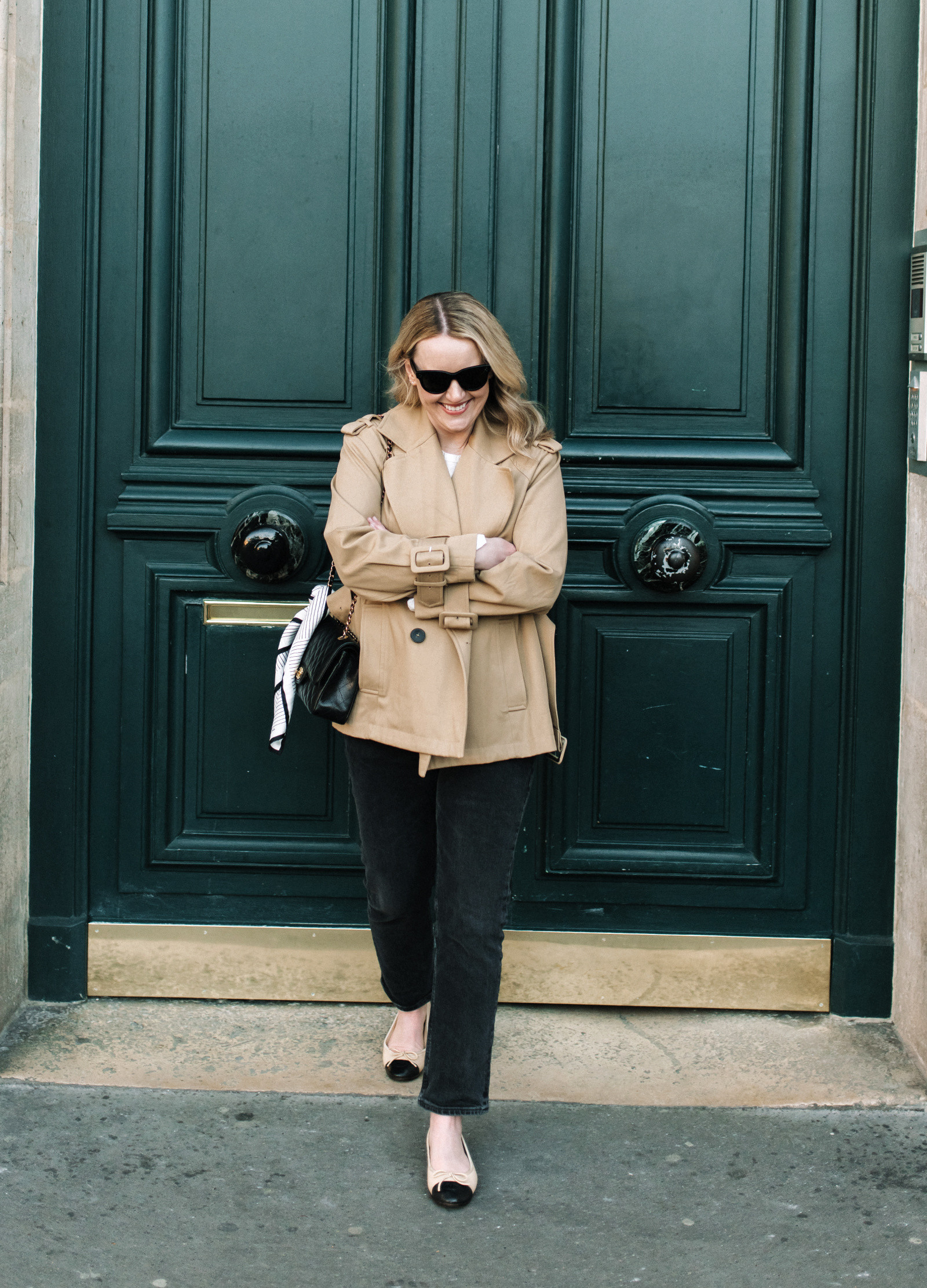 Áo khoác trench coat Bash cropped