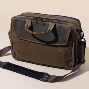 Photo of the Waterfield Air Porter Carry-On Bag on an off-white backdrop