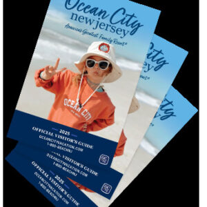 Bãi biển Ocean City, NJ với bãi cát trắng và biển xanh