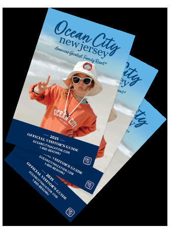 Bãi biển Ocean City, NJ với bãi cát trắng và biển xanh