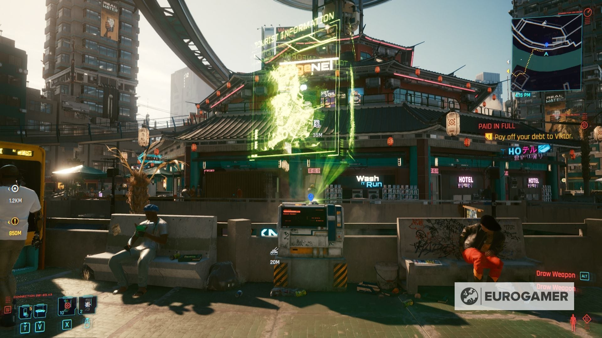 Bản đồ Cyberpunk 2077 hiển thị vị trí trạm fast travel