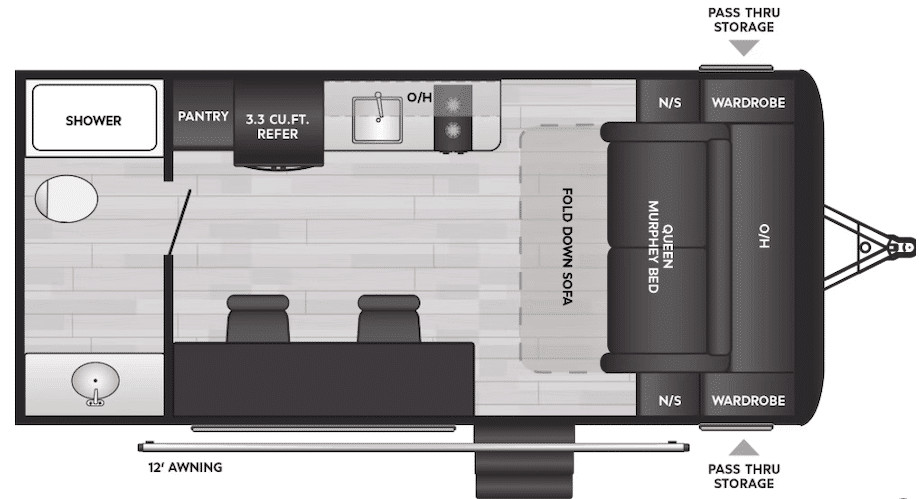 Keystone Hideout Sport 171MB Floor Plan
