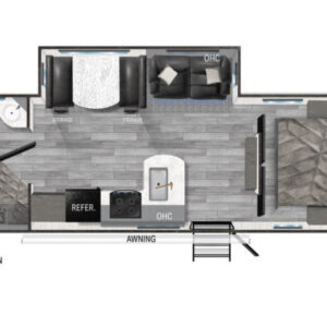 Ảnh chụp bố trí bên trong Mallard RV Travel Trailer