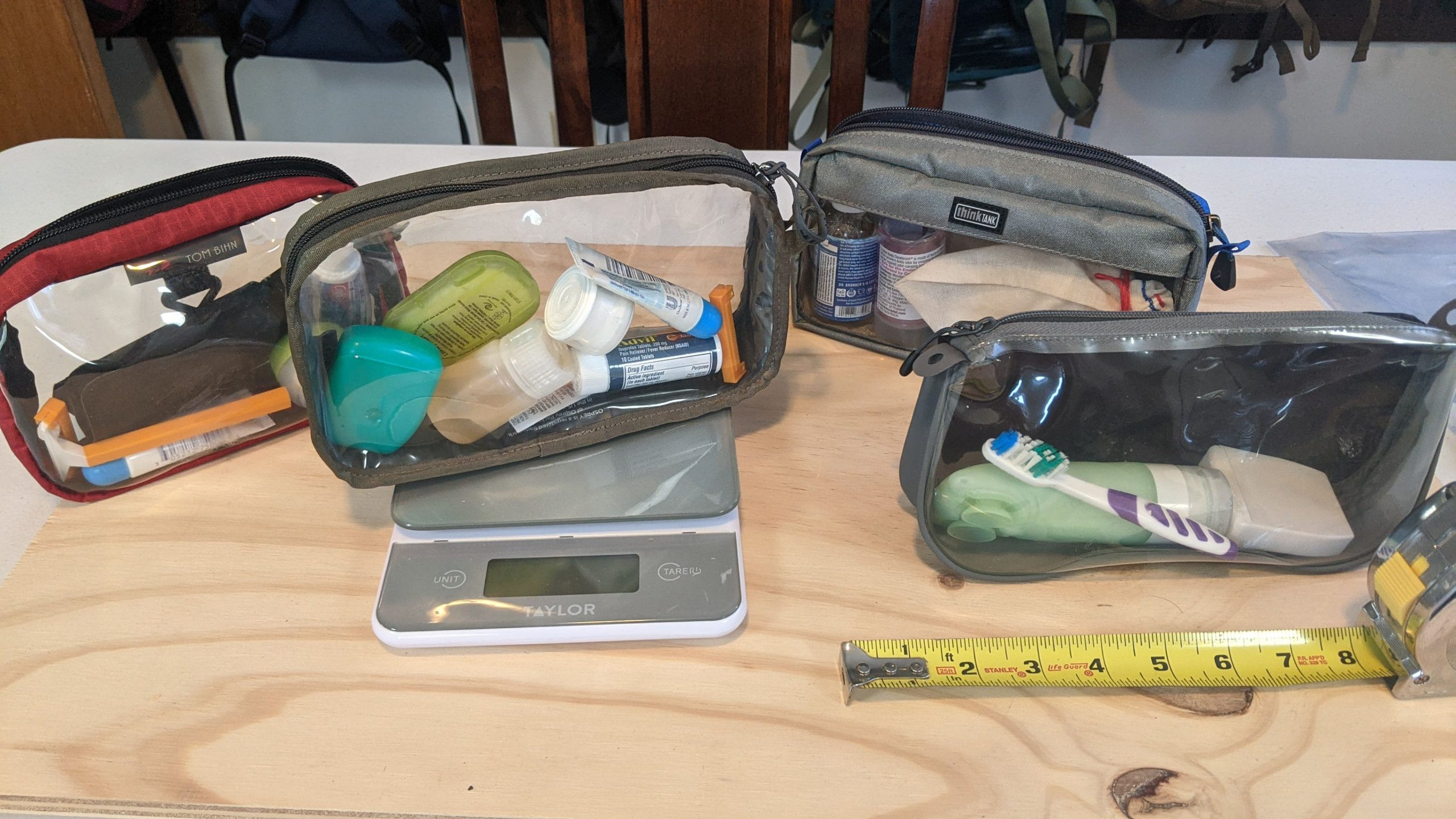 Clear Toiletry Pouches Weight and Dimensions