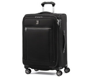 Vali Travelpro Platinum Elite 25 inch Expandable Spinner màu đen, thiết kế sang trọng, bánh xe xoay 360 độ, tay kéo chắc chắn.