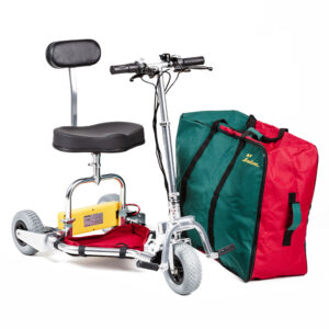 TravelScoot Escape lightweight mobility scooter with travel bag for 3-day trial program